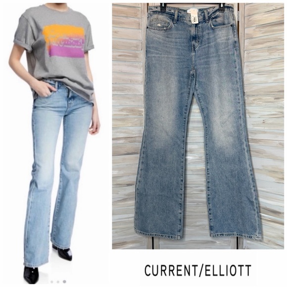 Current/Elliott Denim - Current/Elliott Jarvis blue jeans in Hartley wash NWT size 30 distressed flare